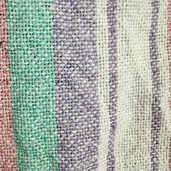 Vintage Pastel Baja Pullover, Hippie Hoodie, Mexican, Southwestern - Picture 4 of 5